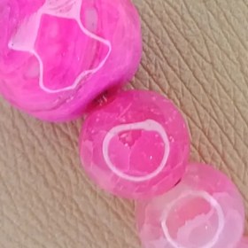 تصویر دستبند عقیق صورتی Pink agate Bracelet