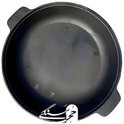 تصویر ماهیتابه چدنی لبه بلند مدل پیتزایی 