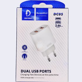 تصویر شارژر دیواری 12W دو پورت DENMEN مدل DC05 