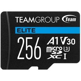 تصویر رم میکرو 256 گیگ تیم گروپ TeamGroup Elite A1 V30 U3 C10 100MB/s + خشاب 