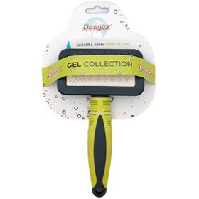 تصویر برس مستطیلی دندانه فلزی مدل slicker and brush with gel grip 