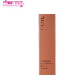 تصویر کرم پودر نوت برنزه کننده Sunglow  در چند رنگ Note Foundation Bronzing Sunglow Vitamin E SPF15