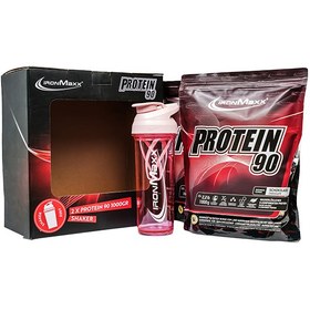 تصویر پک پروتئین 90 آیرونمکس 2 کیلویی + شیکر 