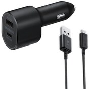 تصویر شارژر فندکی سامسونگ مدل EP-L5300XBEGWW به همراه کابل تبدیل USB-C 