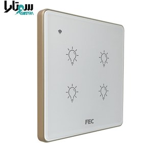 تصویر کلید لمسی چهار پل هوشمند فاین الکتریک مدل FEC-SW-04 