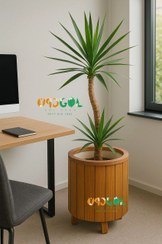 تصویر گلدان چوبی ترمووود قطر ۳۵، ۴۵، ۵۵ سانت 