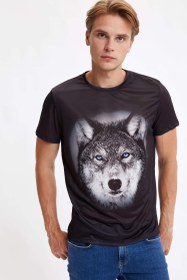 تصویر تی شرت طرح گرگ مردانه دفاکتو 