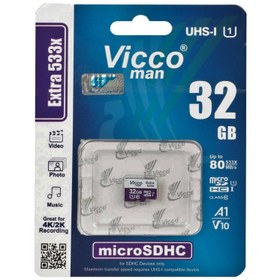 تصویر کارت حافظه microSDHC ویکومن مدل 533X کلاس 10 استاندارد UHS-I U1 سرعت 80MBps ظرفیت 32 گیگابایت 