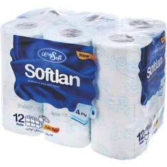 تصویر دستمال توالت سافتلن 12 قلو 4 لایه 
