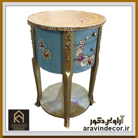 تصویر گل میز گرد چوبی پرشیا 