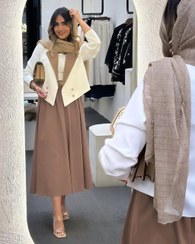 تصویر کت و دامن مجلسی زنانه شیک مشکی سایز ۱ 