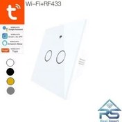 تصویر کلید لمسی هوشمند تویا مدل TUYA دو پل با قابلیت WiFi و RF433MHz - Not wifi سفید 
