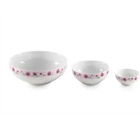 تصویر سرویس چینی زرین 6 نفره پیاله پینک رز (13 پارچه) Zarin Iran ItaliaF Pinkrose 13 Pieces Porcelain Bowl Set