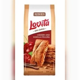 تصویر کوکی کیک لاویتا روشن با مغز آلبالو و وانیل 168 گرمی - Roshen Lovita 