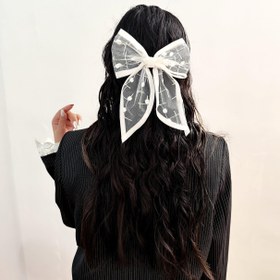 تصویر گیره مو پاپیونی توری کد 1002 