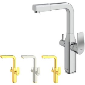 تصویر شیر ظرفشویی دو منظوره شودر مدل یونیک پلاس Uniqe Plus-Dual Flow Sink