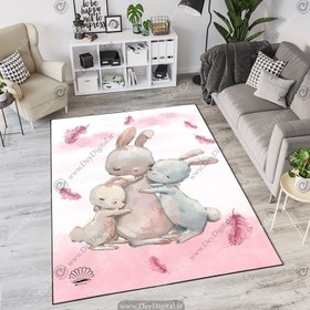 تصویر فرش چاپی اتاق کودک طرح عروسکی خرگوش PK-2837a 