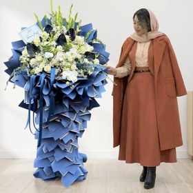 تصویر دسته گل ایستاده رز کد 513 