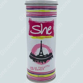 تصویر ادوتوالت 50میل شی مدل پاریس Paris for women 50 ml Metal cans Eau de toilette She