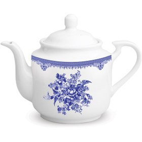 تصویر قوری استوانه بزرگ چینی زرین طرح فلورانس (2 پارچه) Zarin Iran ItaliaF Florance 2 Piece Porcelain 1000cc Teapot