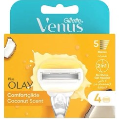 تصویر یدک خودتراش ونوس مخصوص بانوان مدل کامفورت اولای ۵ لبه بسته ۴ عددی 