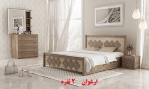 تصویر تخت خواب دونفره مدل ارغوان بند آغاج سایز 200×160 - کفی 