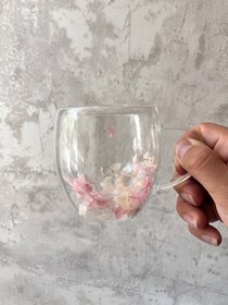 تصویر ماگ پیرکس دوجداره گلدار ۲۵۰ میل Pyrex Double Wall Glass Mug Floral Design 250ml