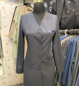 تصویر مانتو شلوار اداری مدل یقه هفت 