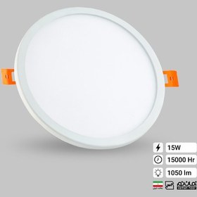 تصویر پنل توکار قابل تنظیم گرد 15 وات زمان نور 