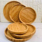 تصویر سینی 3 تکه بامبو لبه دار ساخت چین 3 Piece Bamboo Rimmed Tray