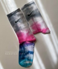 تصویر جوراب آبرنگی ساقدار نخ پنبه یونیسکس فری سایز 