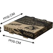 تصویر جعبه پیتزا تکنفره 23 سانت چاپ دار مقوایی ( 100 عددی ) کد 5342 