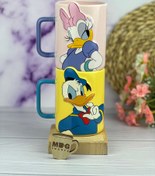 تصویر ماگ سرامیکی دیزنی DAISY DUCK و DONALD DUCK بلند برجسته دسته مستطیل 