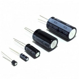 تصویر خازن الکترولیتی 100uF / 25V Electrolytic capacitor 100uF / 25V