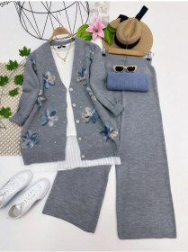 تصویر ست تریکو با طرح گلدار - 4418 