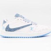 تصویر کفش نایک ترویس لویی ویتون سفید آبی 6671 