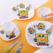 تصویر سرویس غذاخوری ۵ تکه کودک پارس اپال طرح باب اسفنجی کد ۷۵۲ 