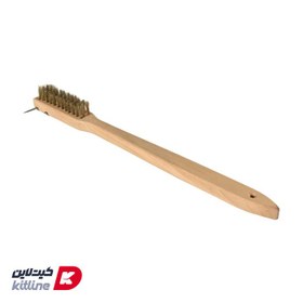 تصویر فرچه سیمی دسته چوبی بلند ا Wire brush with long wooden handle Wire brush with long wooden handle