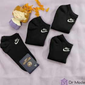 تصویر جوراب مچی مشکی طرح نایک Nike design black ankle socks