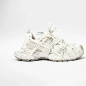 تصویر کتونی مردانه بالنسیاگا مدل اسپایدر رنگ مشکی و سفید با چرم مصنوعی 