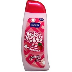 تصویر شامپو بدن هوبی مدل Marshmallow با رایحه توت فرنگی حجم 500 میلی لیتر ا Hobby body shampoo Marshmallow containing strawberry extract 500ml Hobby body shampoo Marshmallow containing strawberry extract 500ml