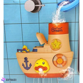 تصویر اسباب بازی حمام مدل کشتی فواره زن 