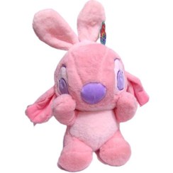 تصویر عروسک استیچ صورتی تل دار اورجینال Pink Stitch Plush Doll with Headband
