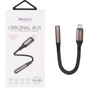 تصویر تبدیل لایتنینگ به جک 3.5 میلیمتری Yesido مدل YAU45 – مشکی 