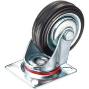تصویر چرخ گردان 12.5 سانتی ورقی مشکی آیرون مکس Iron Max 12.5 cm black sheet metal swivel wheel