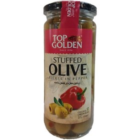 تصویر زیتون مغزدار فلفل دلمه TOP GOLDEN تاپ گلدن 500 گرمی 