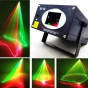 تصویر رقص نور لیزر خطی سبز و قرمز | رقص نور لیزری مهمانی و خانگی 