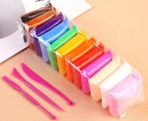 تصویر خمیر بازی کلی ۱۲ رنگ به همراه ۳ ابزار 