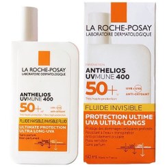 تصویر کرم ضد آفتاب فلویید لاروش پوزای SPF50 مدل آنتلیوس یووی مون 400 بی رنگ 50 میل غیراصل La Roche Posay Anthelios UVMune 400 Invisible Fluid SPF50+ Sun Cream 50 ml