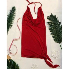 تصویر لباس خواب یقه باز بغل چاک دار همراه شورت 
